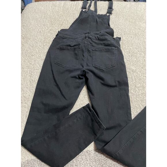 Forever 21 Women's Size 26 Skinny Denim Overalls Black - Picture 3 of 12